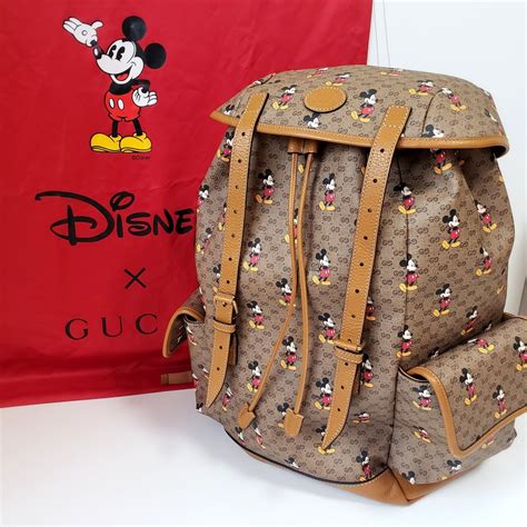 Rugzak leer Disney x Gucci bruin in Leder 